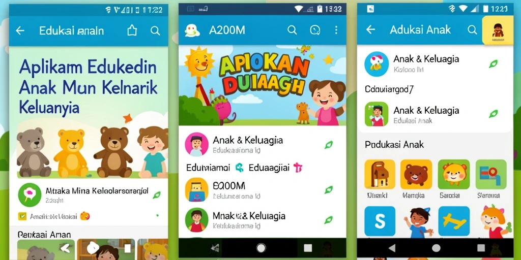 Screenshot utama A200M menampilkan antarmuka edukatif yang menarik bagi anak.