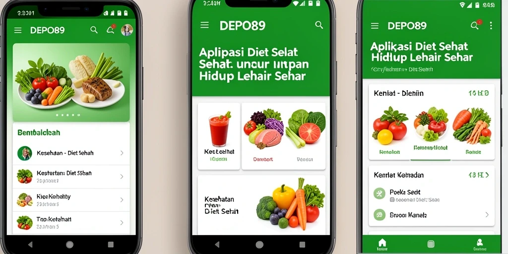 Tampilan antarmuka DEPO89 dengan fitur Diet Sehat yang menarik.