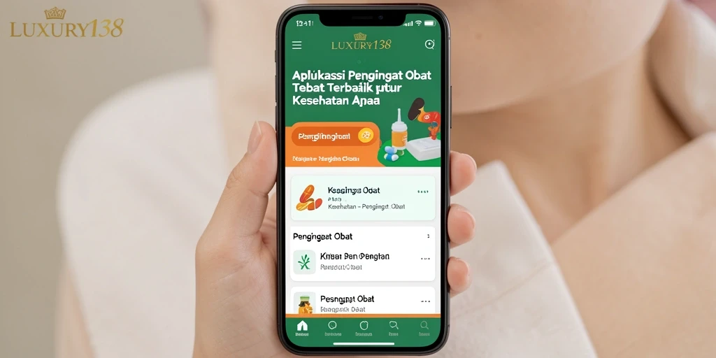 Tampilan antarmuka LUXURY138 yang sederhana dan fungsional untuk pengingat obat.