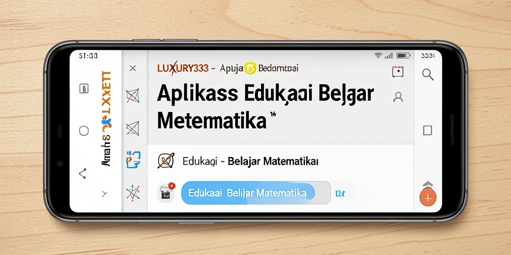 Screenshot LUXURY333 menampilkan antarmuka aplikasi Belajar Matematika yang interaktif.