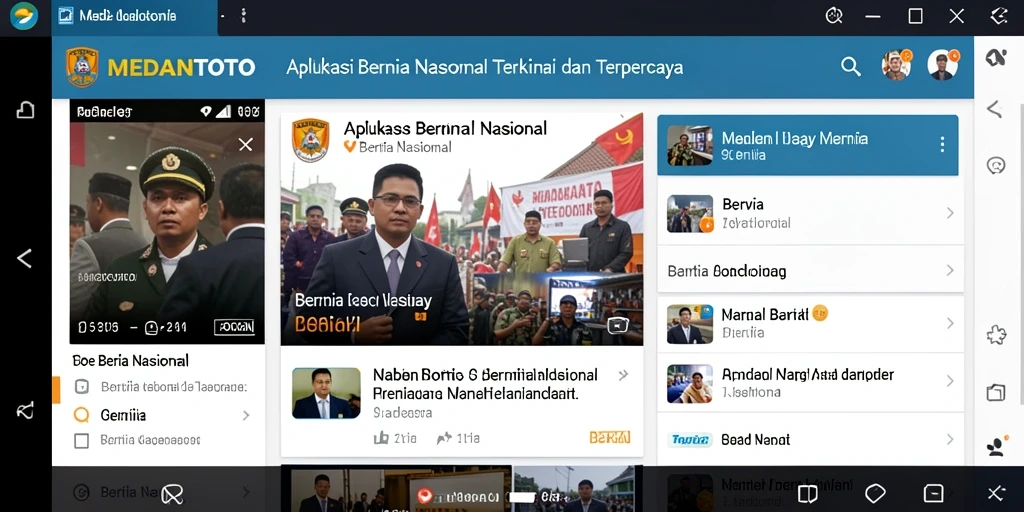 Antarmuka aplikasi MEDANTOTO yang menampilkan berita nasional terkini.