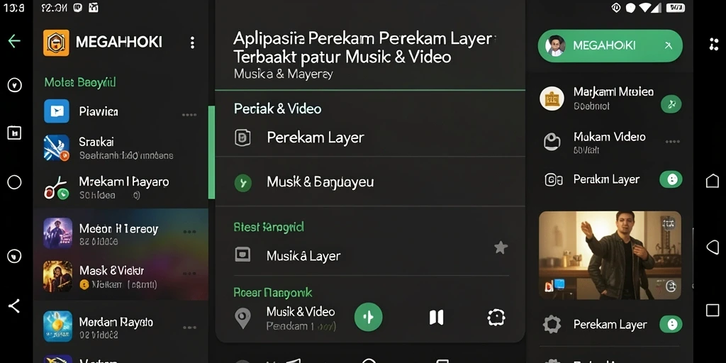 Tampilan antarmuka MEGAHOKI saat merekam layar untuk video.