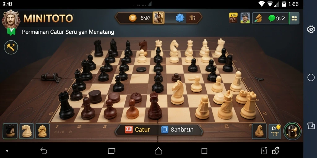 Tampilan antarmuka permainan Catur MINITOTO yang dinamis.