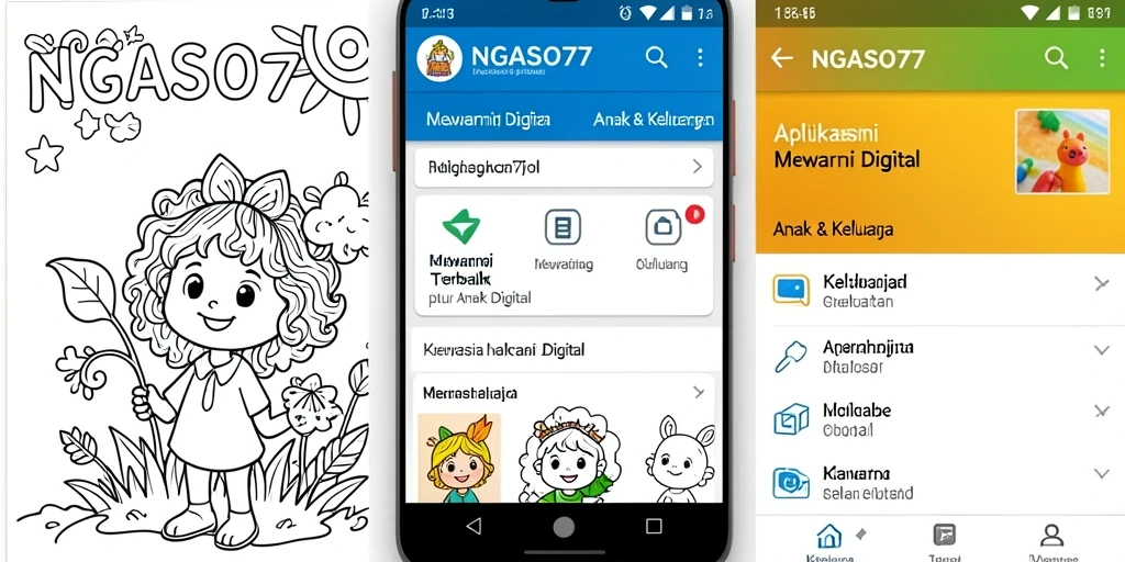 Tampilan antarmuka NGASO77 yang cerah dan menarik untuk anak-anak.