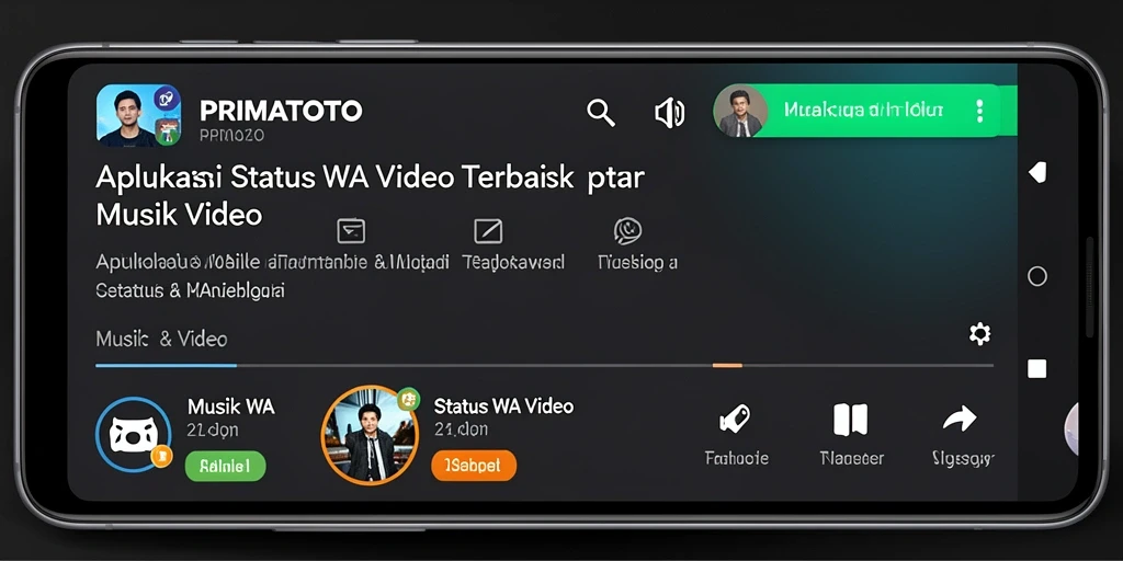 Tampilan antarmuka PRIMATOTO dengan koleksi video status yang menarik.