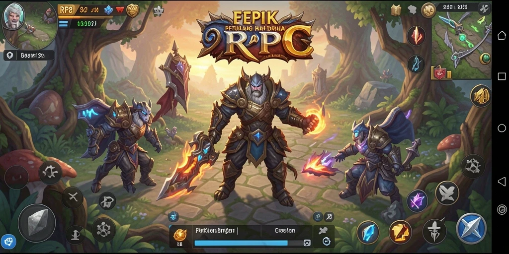 Tampilan antarmuka RP8 yang menarik dengan fitur RPG yang kaya.